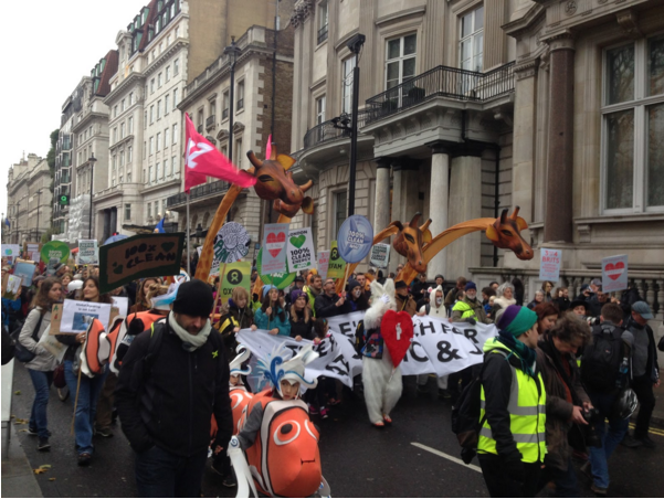 Cortège de la Marche pour le climat à Londres. Photo : Tamara Bouhl.